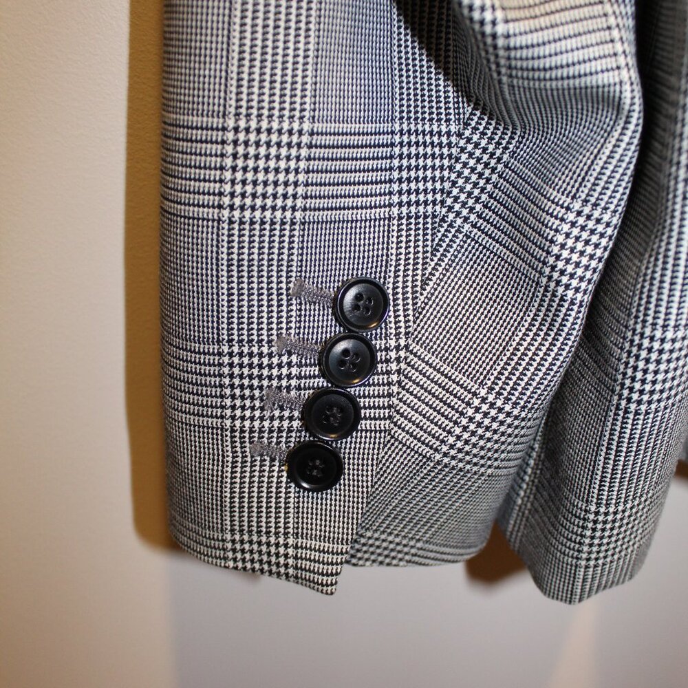Talbots Plaid Fully-Lined Double-Button Blazer - … - image 3
